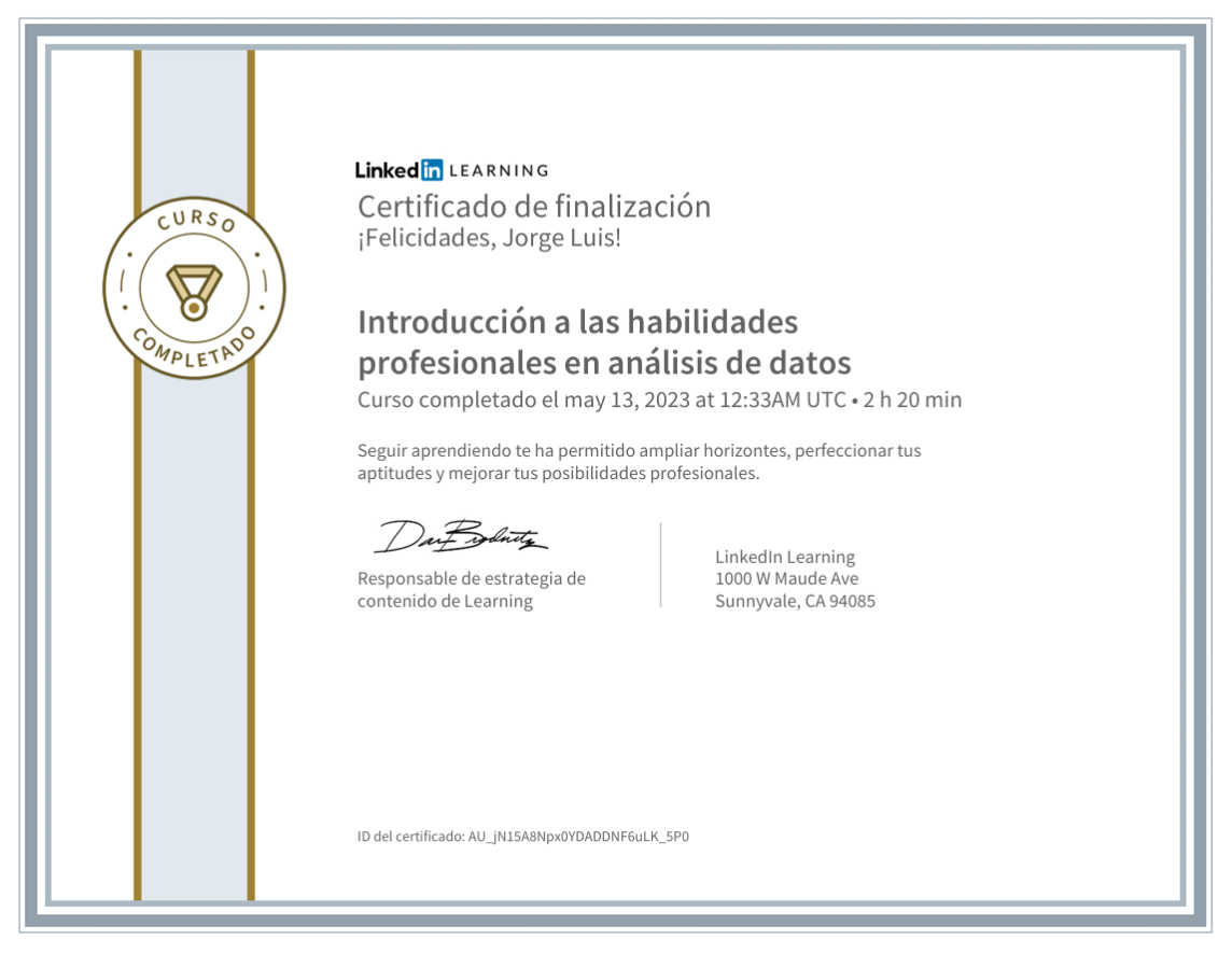 Certificado: Científico de Datos
