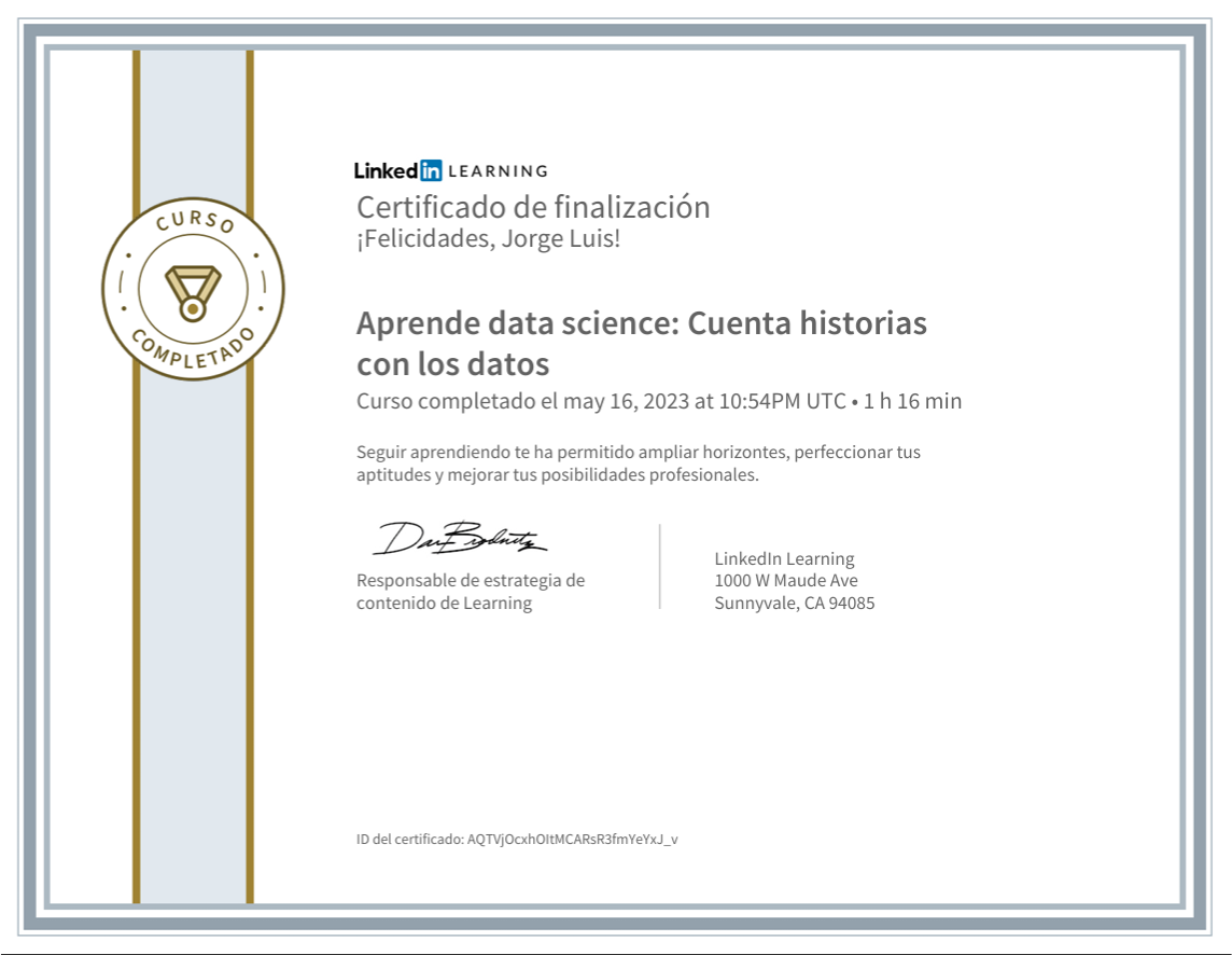 Certificado: Científico de Datos