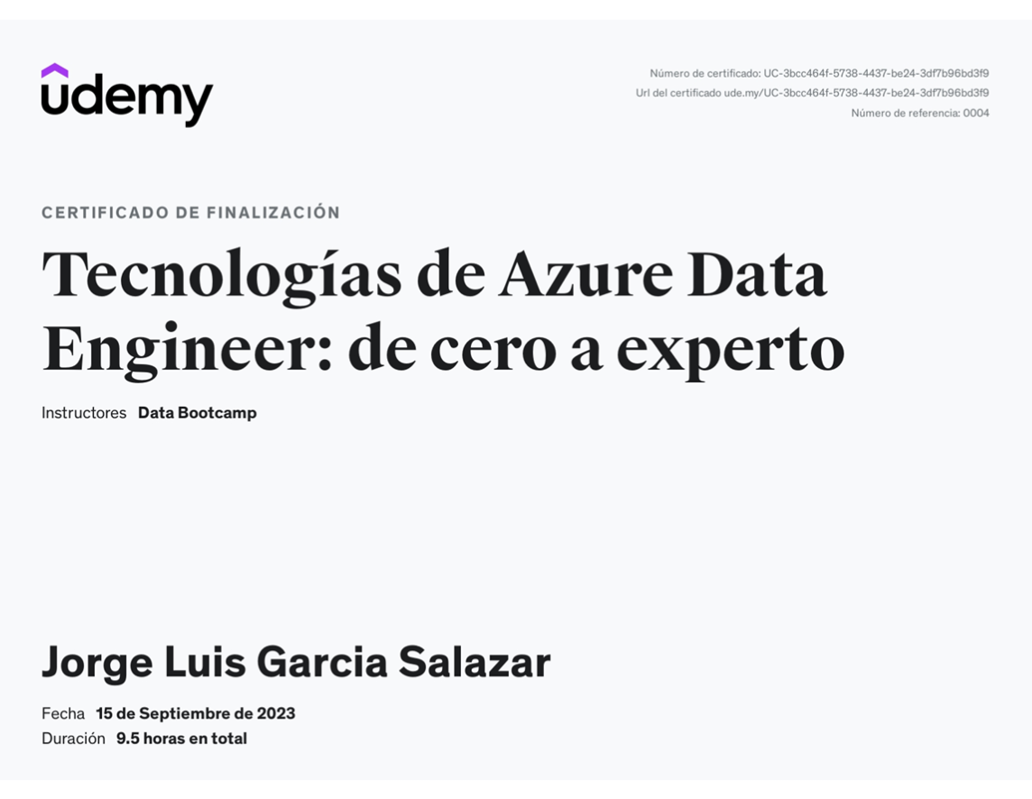 Certificado: Científico de Datos