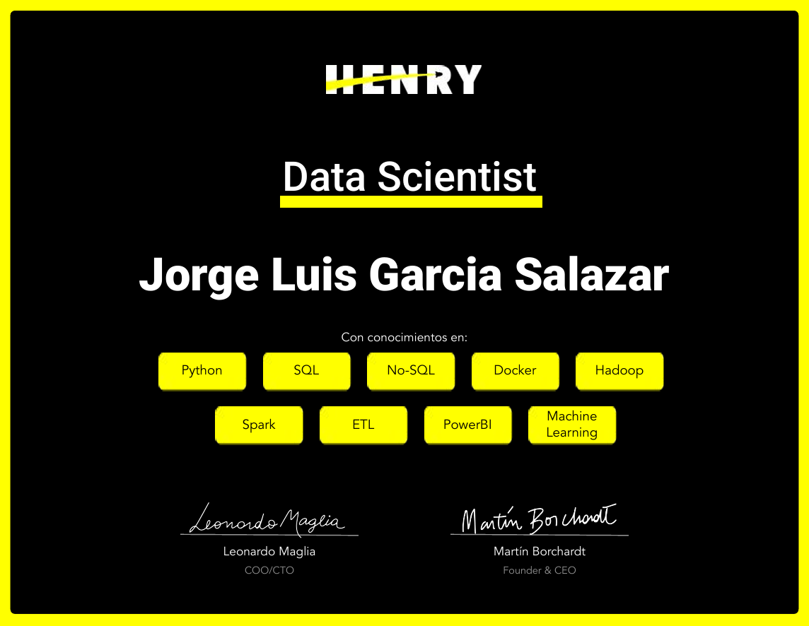 Certificado: Científico de Datos
