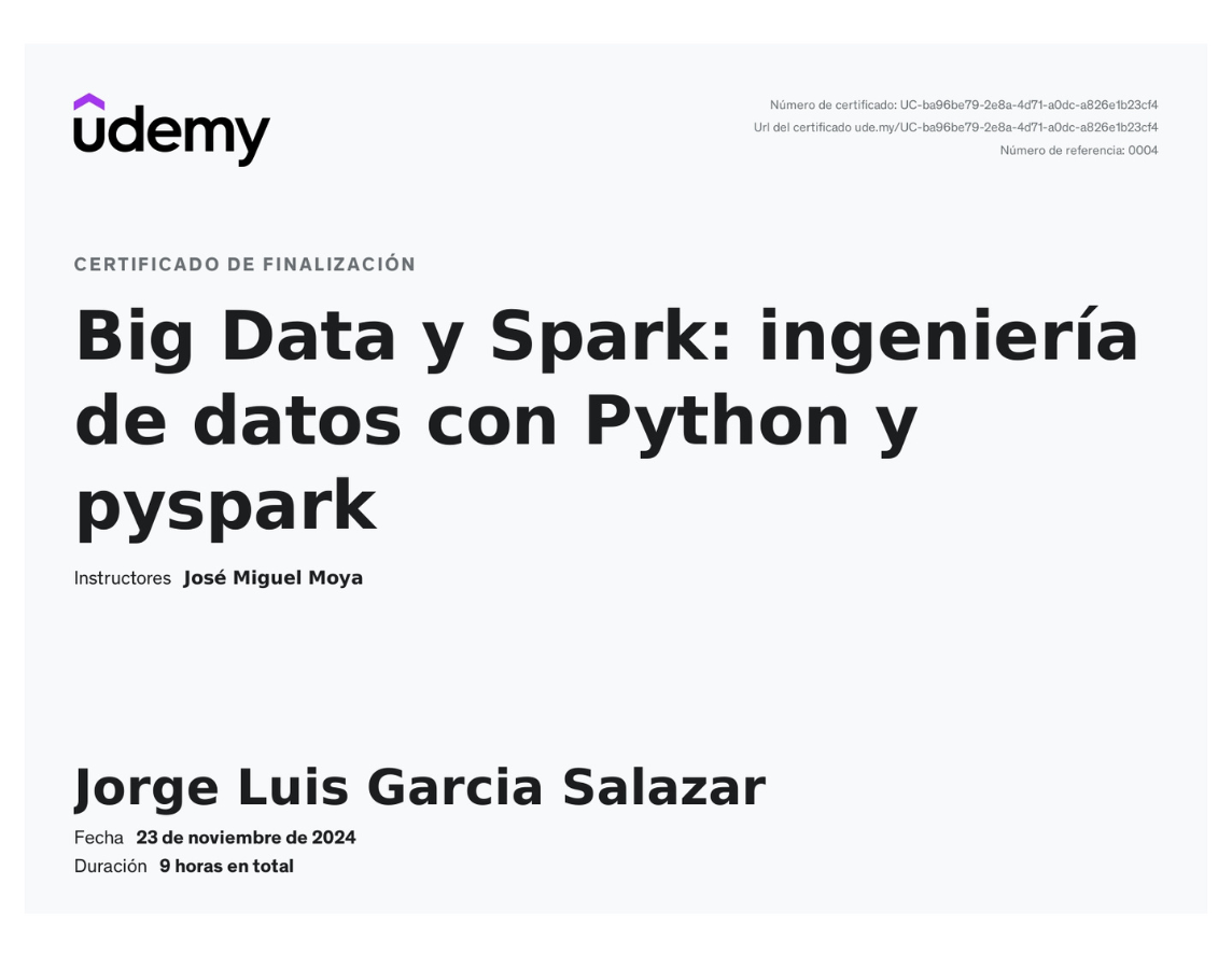 Certificado: Científico de Datos