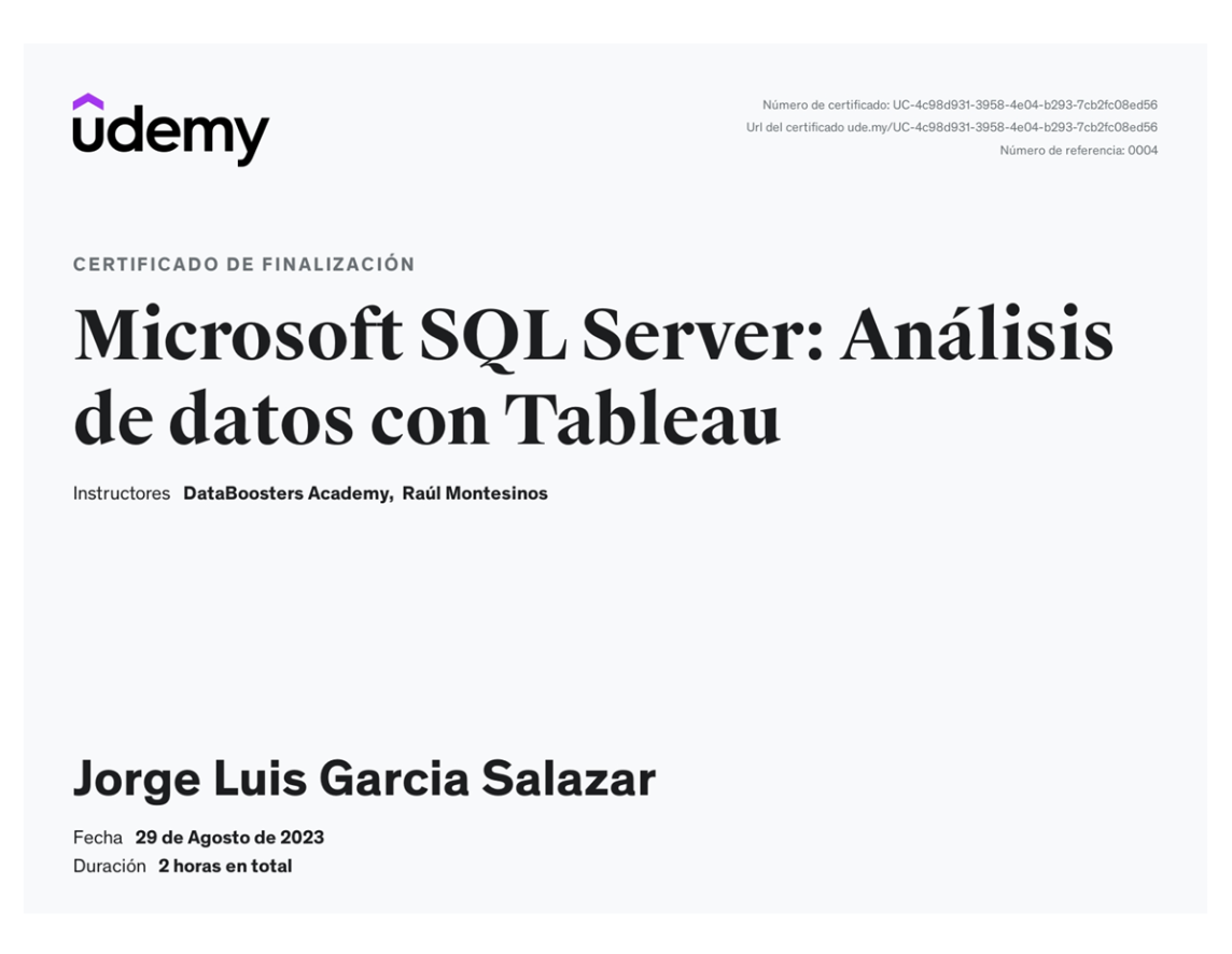 Certificado: Científico de Datos